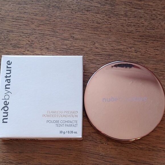 NUDE BY NATURE Flawless Pressed Powder Foundation N6 Olive BNIP 10g / 0.35 oz. - Picture 3 of 6